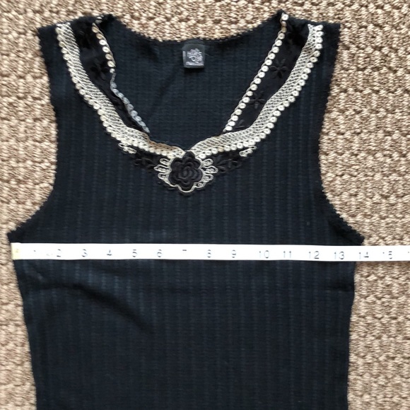 Only Hearts embroidered Blk Stretchy Cotton Tank - Picture 10 of 11